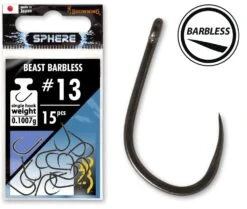 Browning Sphere Beast Barbless Hook With Eye 13 (15 Stuks)